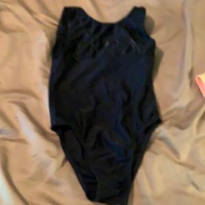 Black tank style dance leotard